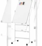 COSTWAY Doppelseitiges mobiles Whiteboard, 60 x 90 cm, h&ouml;henverstellbares