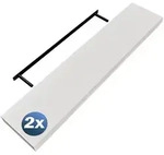 Casaria 2x Wandregal Matt Wei&szlig; mit Halterung 110cm Schwebend