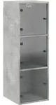 vidaXL Wandschrank mit Glast&uuml;ren Betongrau 35x37x100 cm