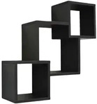 Wandregal Schwarz CONNECT B&uuml;cherregal Holz H&auml;ngeregal Schweberegal LxTxH: ca