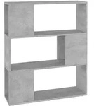 vidaXL B&uuml;cherregal Raumteiler Betongrau 80x24x94 cm Holzwerkstoff