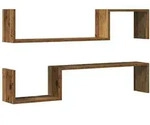 vidaXL Wandregale 2 Stk. Altholz-Optik 100x15x20 cm Holzwerkstoff