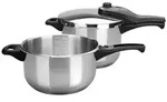 Lacor Schnellkochtopfset TEMPO 18/10 Edelstahl geeignet f&uuml;r Induktion 4 und 6 L