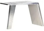 vidaXL Schreibtisch Flugzeugfl&uuml;gel-Optik Silbern 112x50x76 cm Metall