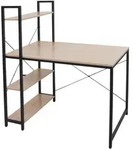 Mendler Schreibtisch mit Regal HWC-K81, Laptoptisch B&uuml;rotisch Arbeitstisch,...