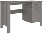 vidaXL Schreibtisch HAMAR Hellgrau 113x50x75 cm Massivholz Kiefer