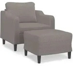 vidaXL Sessel mit Hocker Taupe 60 cm Stoff