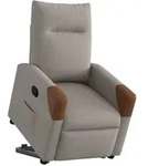 vidaXL Relaxsessel mit Aufstehhilfe Taupe Stoff