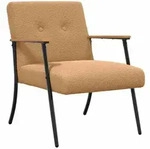 vidaXL Sessel Beige 59 x 75 x 78 cm Lockiger woll&auml;hnlicher Stoff