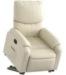 vidaXL Relaxsessel mit Aufstehhilfe Creme Kunstleder