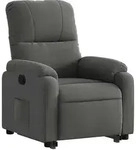 vidaXL Relaxsessel mit Aufstehhilfe Dunkelgrau Mikrofasergewebe