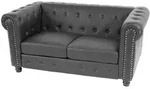 Mendler Luxus 2er Sofa Loungesofa Couch Chesterfield Kunstleder 160cm ~ runde F&uuml;&szlig;e,