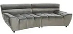 KAWOLA Big Sofa NERLA Stoff Velvet Silber