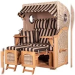 Mr. Deko Strandkorb Komplettset - bene living - Ammersee Teak - PE shell -...