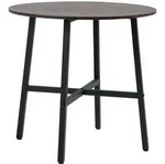 MODFU Esstisch rund 80x80x76 cm Braun mit Metallgestell und furnierter Holzwerkstoff
