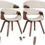 CLP 2er Set Esszimmerstuhl Foley eiche/creme/Kunstleder