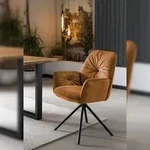 SalesFever Armlehnstuhl mit 360 Grad Drehfunktion | Bezug Vintage Samtvelours 