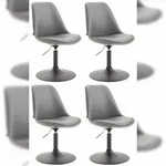 CLP 4er Set Esszimmerst&uuml;hle Maverick Kunstleder grau/schwarz
