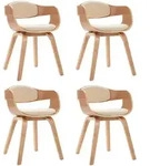 vidaXL Esszimmerst&uuml;hle 4 Stk. Bugholz und Kunstleder