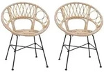 vidaXL Esszimmerstuhl 2 pcs Natur 49 x 51 x 81 cm Rattan und Eisen