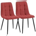 CLP 2er Set Esszimmerst&uuml;hle Antibes Cord Cord HBT: 84x45x55 cm bordeauxrot