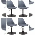 CLP 4er Set Esszimmerst&uuml;hle Maverick Kunststoff grau/schwarz