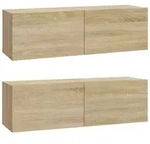 vidaXL TV-Wandschr&auml;nke 2 Stk. Sonoma-Eiche 100x30x30 cm Holzwerkstoff