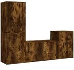vidaXL 4-tlg. TV-Schrank-Set R&auml;uchereiche Holzwerkstoff