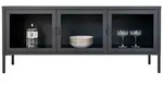 Ebuy24 Brisbane TV Tisch 3 Glast&uuml;ren schwarz.