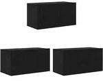 vidaXL TV-Schr&auml;nk 3 pcs Schwarz 60 x 30 x 30 cm Holzwerkstoff