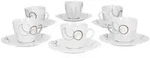 6er Set Kaffeetasse 20cl und Kaffeeuntertasse 14,5cm Palazzo - aus wei&szlig;em...
