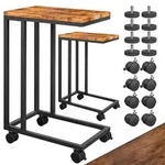 CASARIA&reg; 2x Beistelltisch mit Rollen 50x35x70cm schwarz