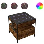 vidaXL Couchtisch mit Infinity-LED R&auml;uchereiche 50x50x51 cm