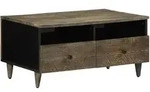vidaXL Couchtisch Hellgrau 80x54x40 cm Massivholz Mango