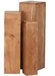 Satztisch FineBuy Massivholz Blumentisch 3er Set S&auml;ulentisch Dekos&auml;ule Eckig