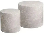 Ebuy24 Nuuk Couchtisch Set mit 2 Marmor Dekor beige.