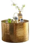 FineBuy Couchtisch &Oslash; 61 cm Wohnzimmertisch Sofatisch Hammerschlag Stubentisch