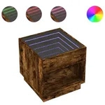 vidaXL Couchtisch mit Infinity-LED R&auml;uchereiche 50x50x50 cm