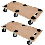 PROREGAL Mega Deal 2x Profi Transportroller mit 6 Rollen | HxBxT 11x30x68cm 