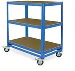 BRB Kommissionier-Etagenwagen mit 3 Ebenen, blau