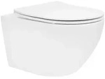 LuxeBath ECD Germany H&auml;nge-WC lang 54 cm Wei&szlig; matt &ndash; sp&uuml;lrandlos,...
