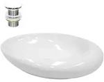 LuxeBath ECD Germany Aufsatzwaschbecken Keramik Wei&szlig; 585&times;375&times;145 mm, ohne