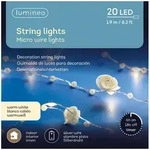 Lumineo Micro LED Deco LED Strang BO indoor L.190cm 20L silber/warmes weiss