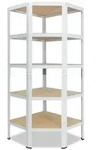 shelfplaza HOME 200x70x45 cm Eckregal in wei&szlig; mit 5 B&ouml;den und 175 kg Traglast...