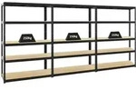 PROREGAL Mega Deal | 3x Schwerlastregal Big Elephant S | HxBxT 180x120x45 cm 