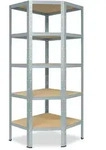 shelfplaza HOME 180x70x45 cm Eckregal in verzinkt mit 5 B&ouml;den und 175 kg Traglast