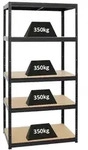 PROREGAL Schwerlastregal Slim Elephant M | HxBxT 180x90x60 cm | 5 Ebenen |...