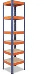 shelfplaza PRO 180x50x50 cm Schwerlastregal in blau-orange mit 6 B&ouml;den und 166...