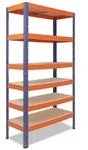 shelfplaza PRO 200x120x50 cm Schwerlastregal in blau-orange mit 6 B&ouml;den und 166 kg