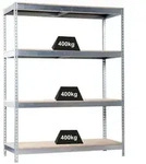 PROREGAL Schwerlastregal WOOD YETI FOUR | HxBxT 200x180x75cm | Fachlast 400kg 